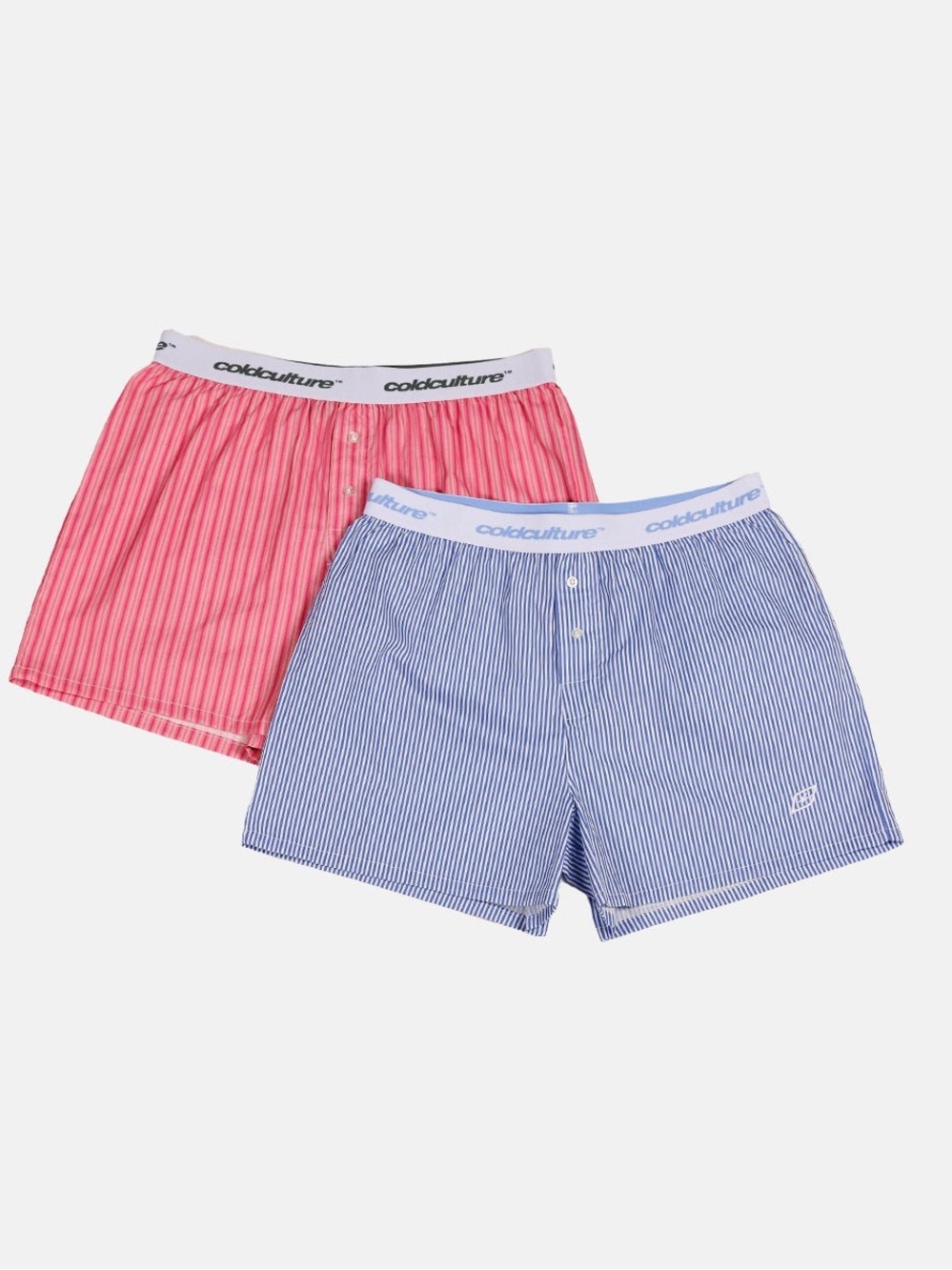 ColdCouture Striped Boxer Shorts Set - Pink & Blue